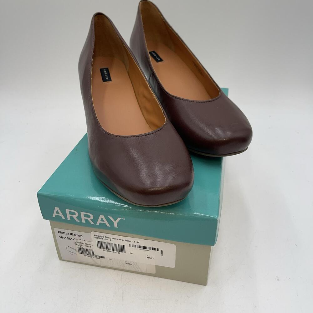 Array Flatter Shoes Womens Brown Slip On Ballet Comfort Flats Size 12 W